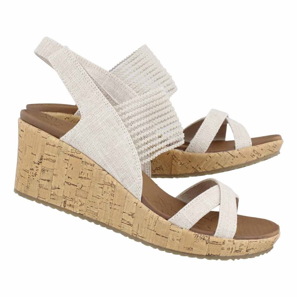 Skechers | Beverlee High Tea Wedge Heels | Beige
